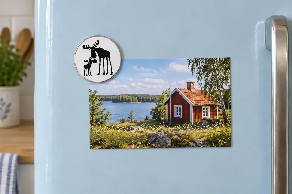 Runde Magnete · Ø 5,1 cm – Schweden-Liebe